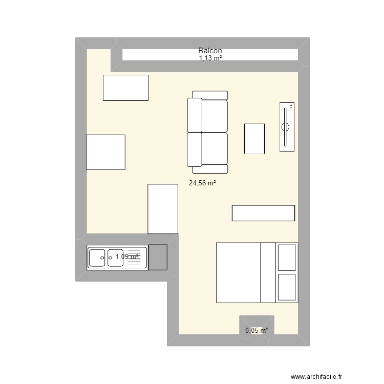 L'oustal Lisa. Plan de 4 pièces et 27 m2