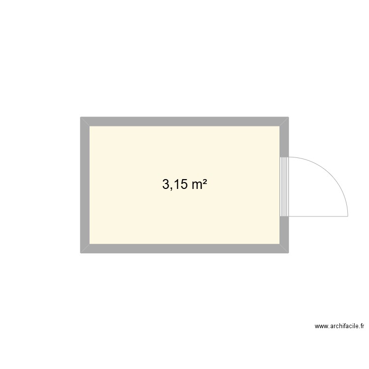 Salle de bain. Plan de 1 pièce et 3 m2