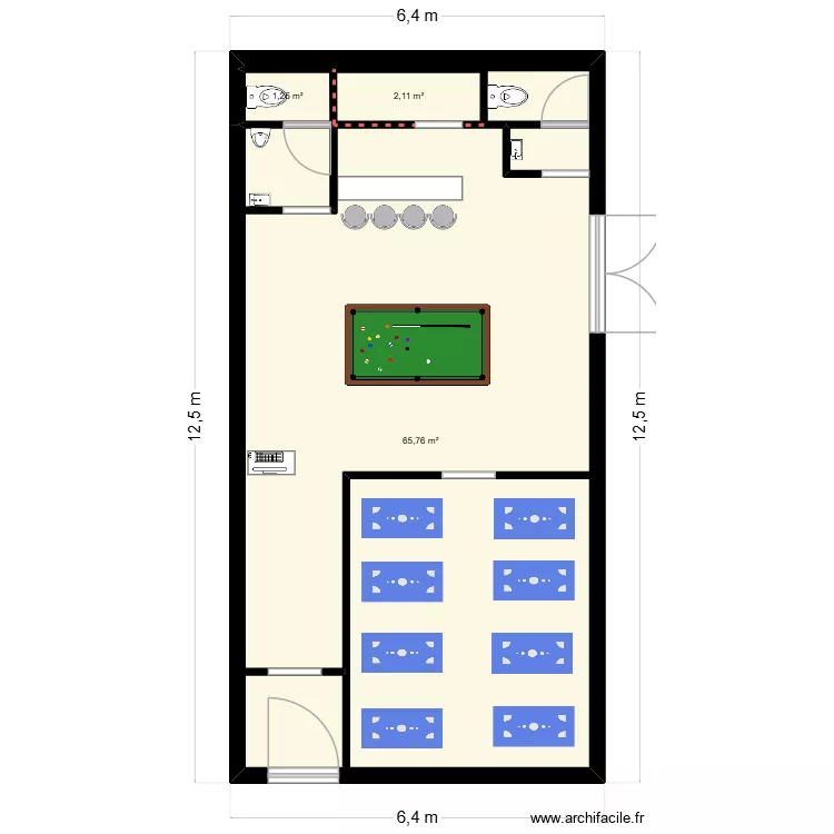 Simmersion. Plan de 3  et 69 m²