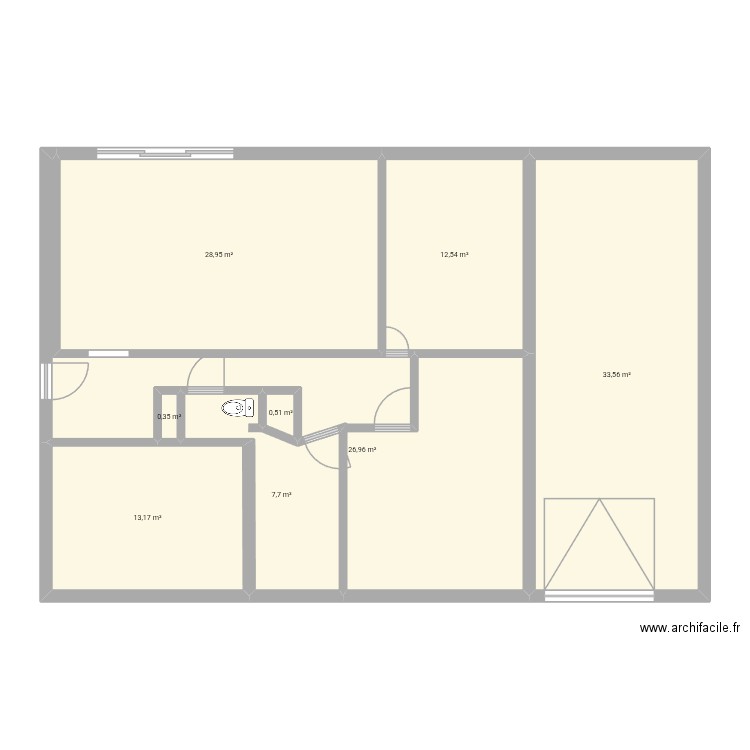 Maison tours nord 2. Plan de 8 pièces et 124 m2