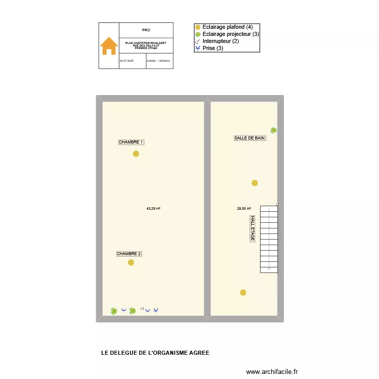 PLAN HABITATION DE WAULSORT 1 ETAGEBIS. Plan de PLAN HABITATION DE WAULSORT 1 ETAGEBIS. Plan de