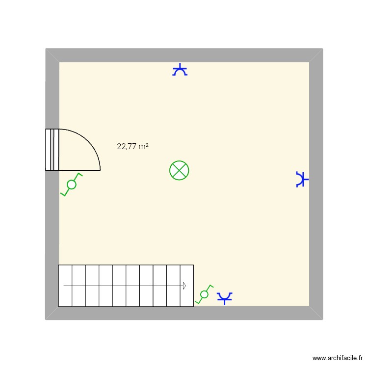 Grenier aménagé. Plan de 0 pièce et 0 m2 Grenier aménagé. Plan de 0 pièce et 0 m2