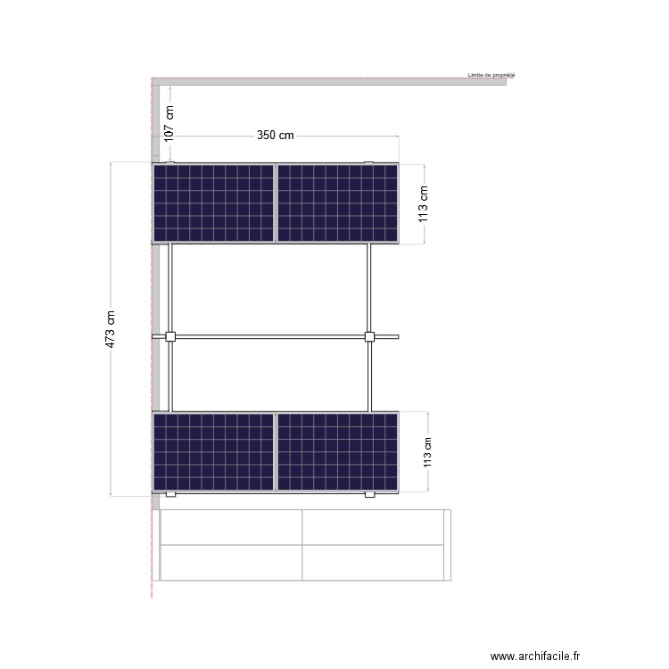 vue de dessus pergola solaire avec PS maj A. Plan de 0 pièce et 0 m2