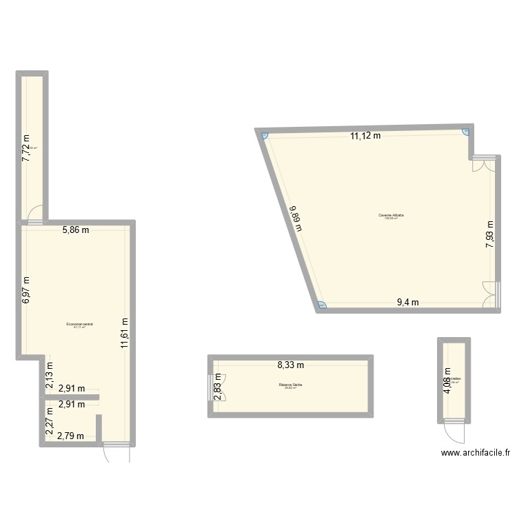 Akoya Sous Sol. Plan de 5 pièces et 201 m2
