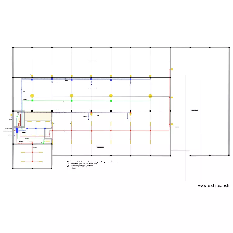 Eclairage hangar (v4). Plan de 