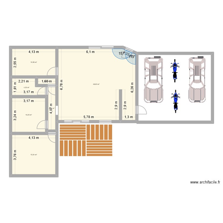 123. Plan de 7 pièces et 93 m2