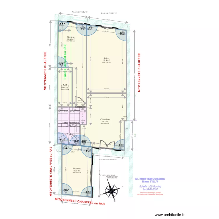 MORTEMOUSQUE / TILLY. Plan de 