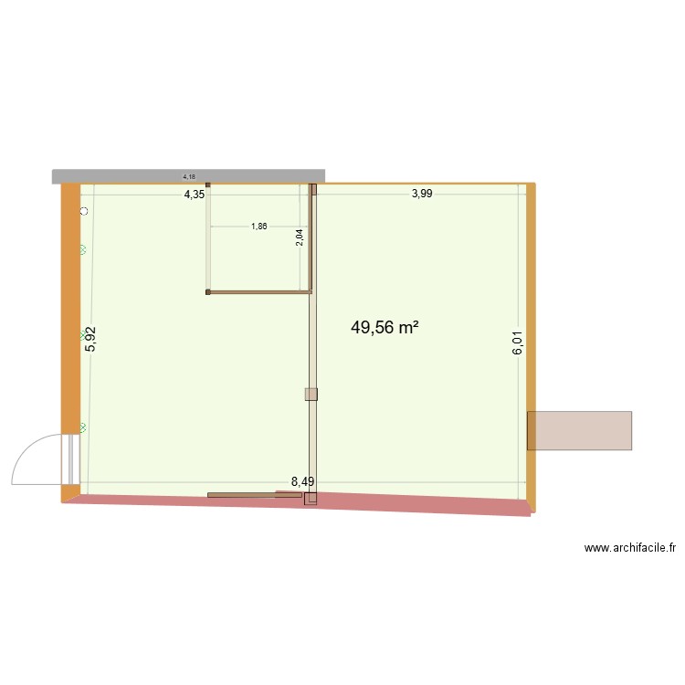 Terrasse dimensions A. Plan de 1 pièce et 50 m2