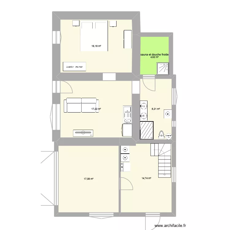 Projet St Christophe - complet. Plan de 19  et 234 m²