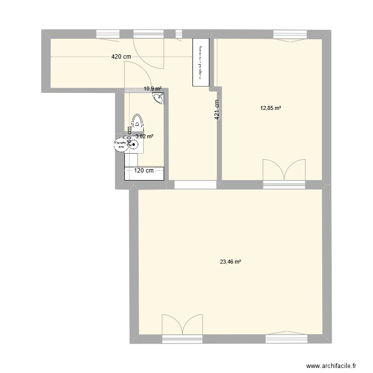 CAPITOU METRES 30122024. Plan de 4 pièces et 50 m2