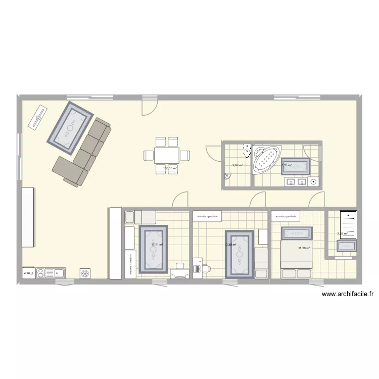 maison grande. Plan de 7 Pièces et 164 m² maison grande. Plan de 7 Pièces et 164 m²