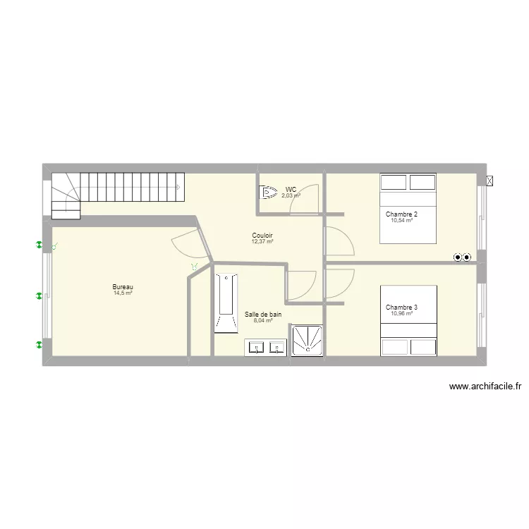 Villa 2 R+1 vide. Plan de Villa 2 R+1 vide. Plan de