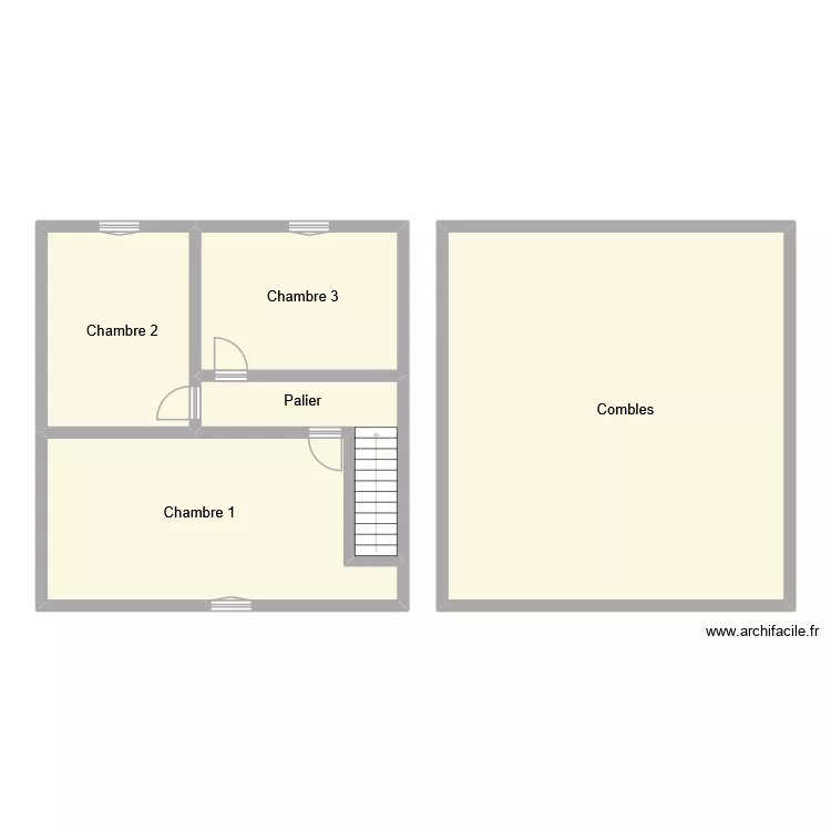 bodinier etage. Plan de 5  et 144 m²