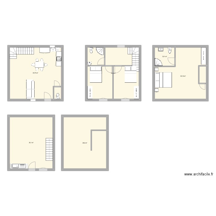 st ouen. Plan de 6 pièces et 165 m2