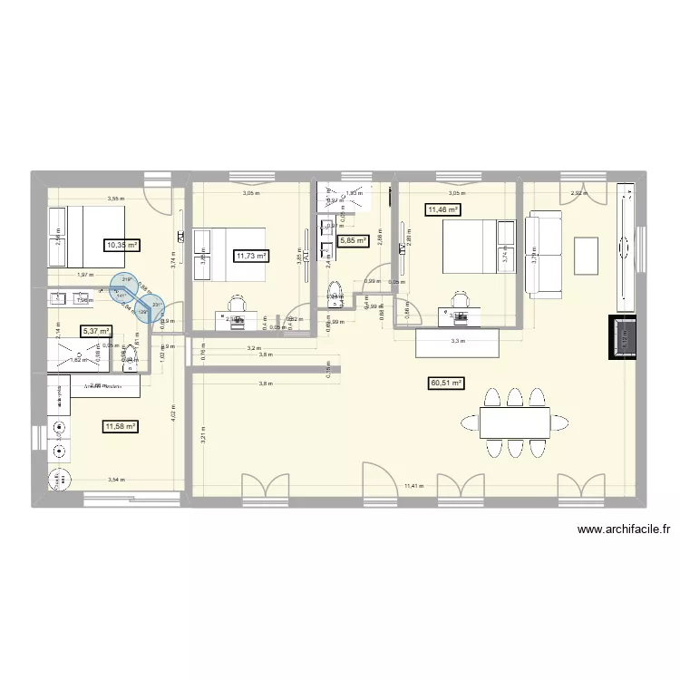 bajamont verifi&eacute;. Plan de 7  et 117 m²