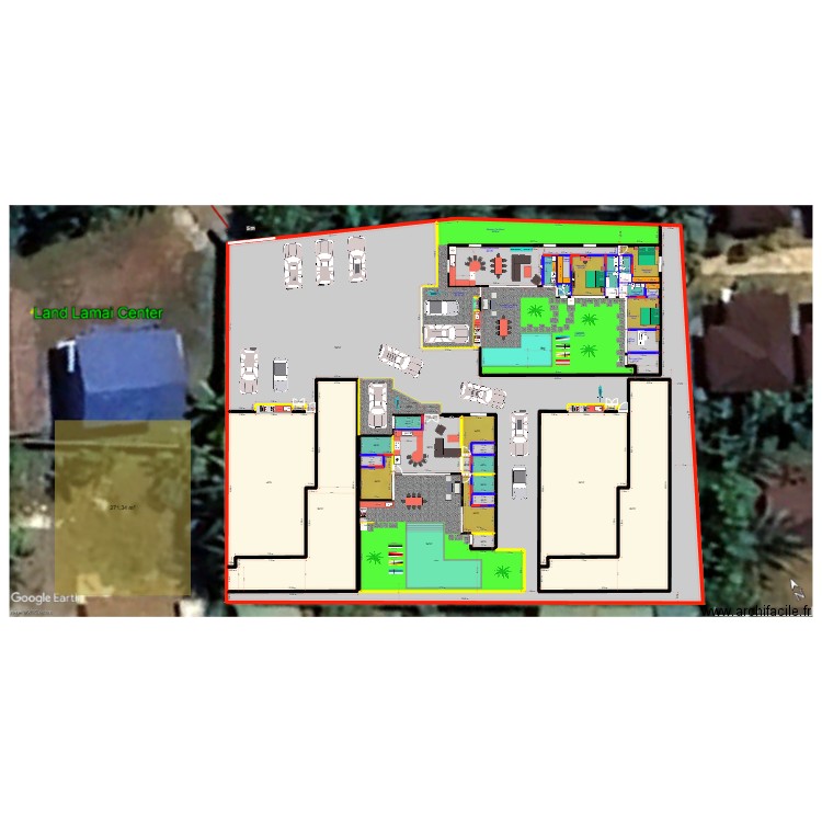 Land Lamai Center V4. Plan de 41 pièces et 2516 m2