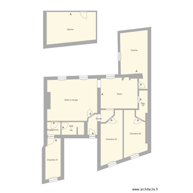 780807976-STGERMAIN-ASTRUC-CROQUIS-P. Plan de 14 pièces et 76 m2