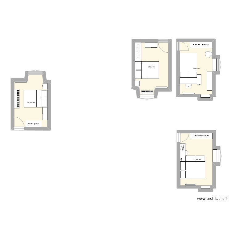 chamb perso & nanas. Plan de 0 pièce et 0 m2