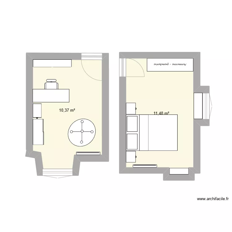 chamb perso & nanas. Plan de 