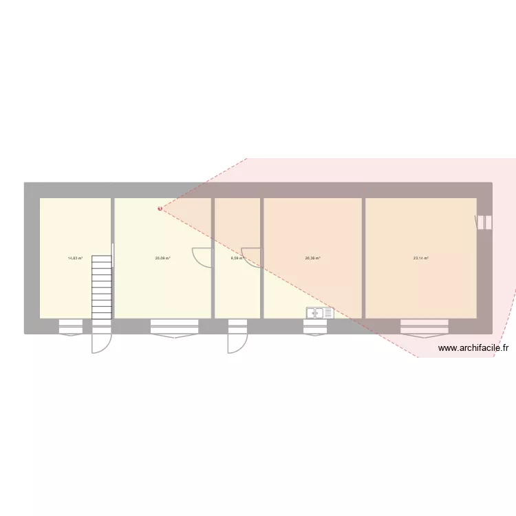maison. Plan de 5 Pièces et 88 m² maison. Plan de 5 Pièces et 88 m²