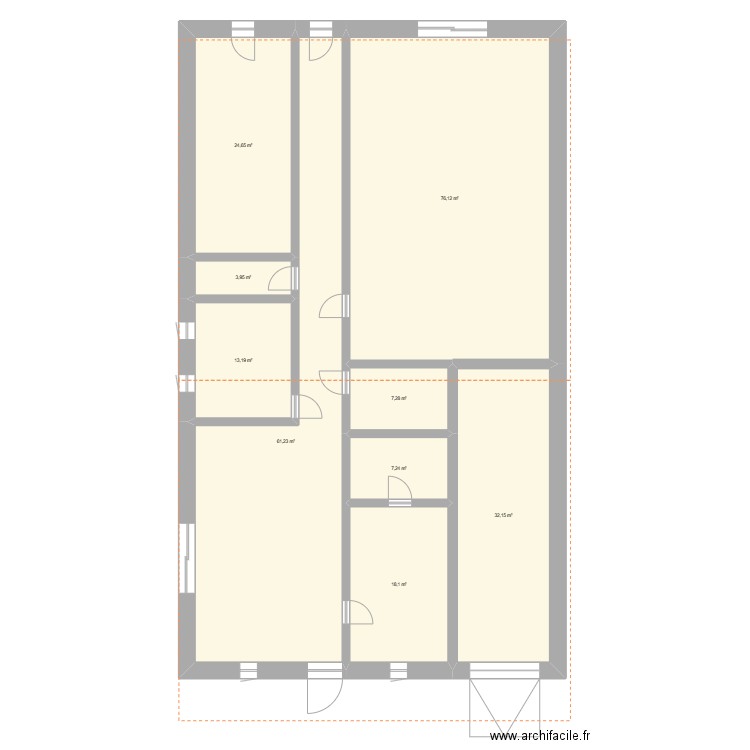 ommeray. Plan de 9 pièces et 244 m2