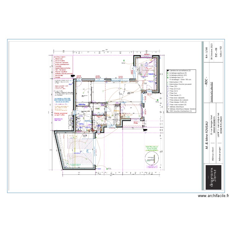 FOVEAU RDC ELEC PLAN CLIENT. Plan de 0 pièce et 0 m2