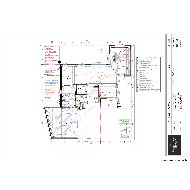 FOVEAU RDC ELEC PLAN CLIENT. Plan de 