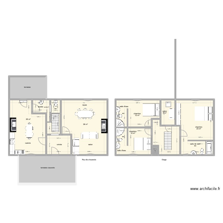 87G7210. Plan de 13 pièces et 150 m2
