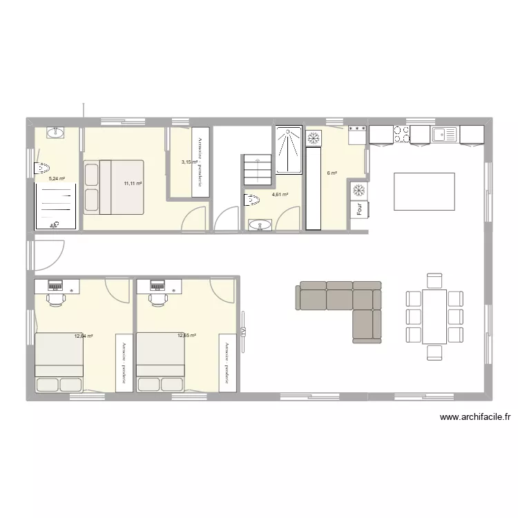 étage. Plan de 7 Pièces et 55 m² étage. Plan de 7 Pièces et 55 m²