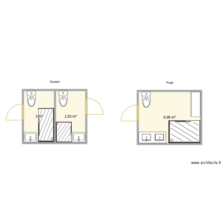 Malleze. Plan de 3 pièces et 12 m2