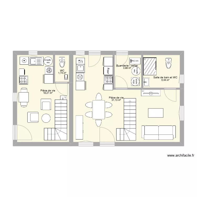 Duplex mansardé. Plan de Duplex mansardé. Plan de