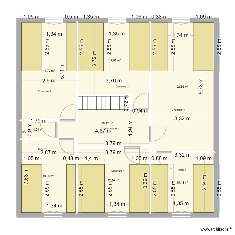 Bretoche et 1. Plan de 8 pièces et 98 m2