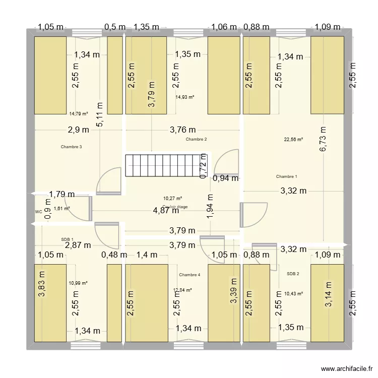 Bretoche et 1. Plan de 8 pièces et 98 m²