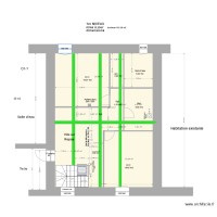 Emplacement charpente existante  1er Niveau S 53.36m2*