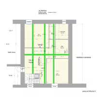 Emplacement charpente existante  1er Niveau S 53.36m2*