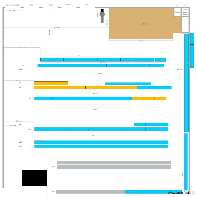 quai de chargement B. Plan de 3 pièces et 24 m2