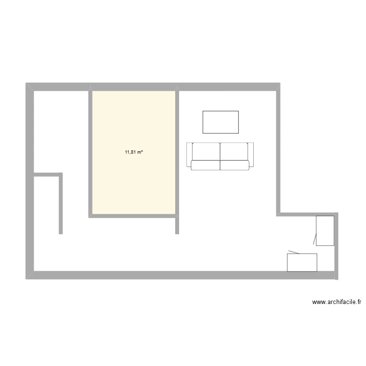 liro. Plan de 1 pièce et 12 m2