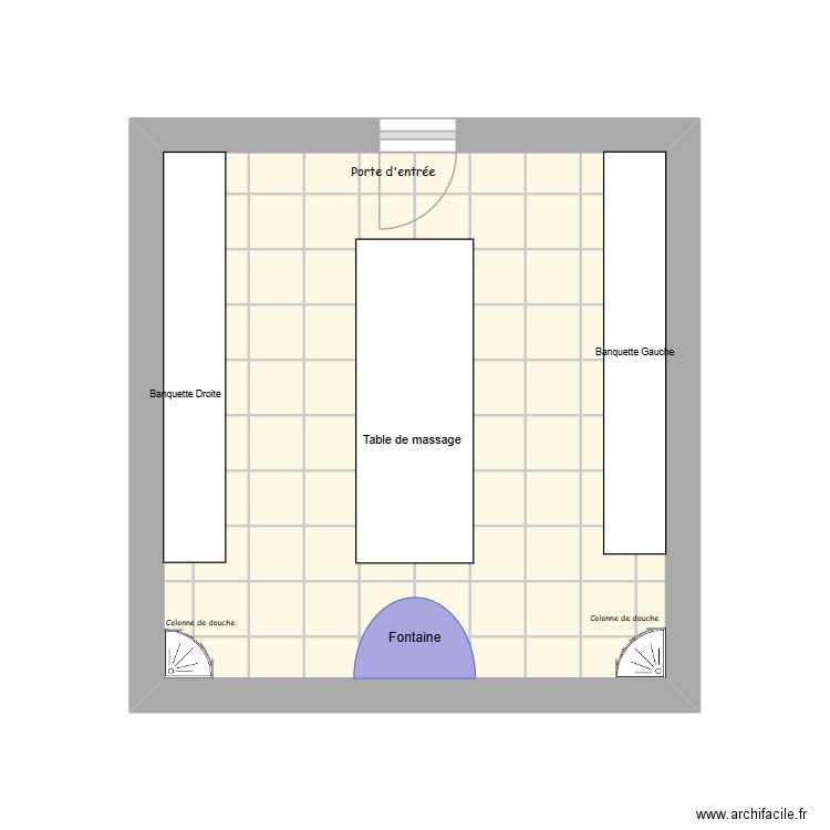 Hammam. Plan de 1 pièce et 15 m2