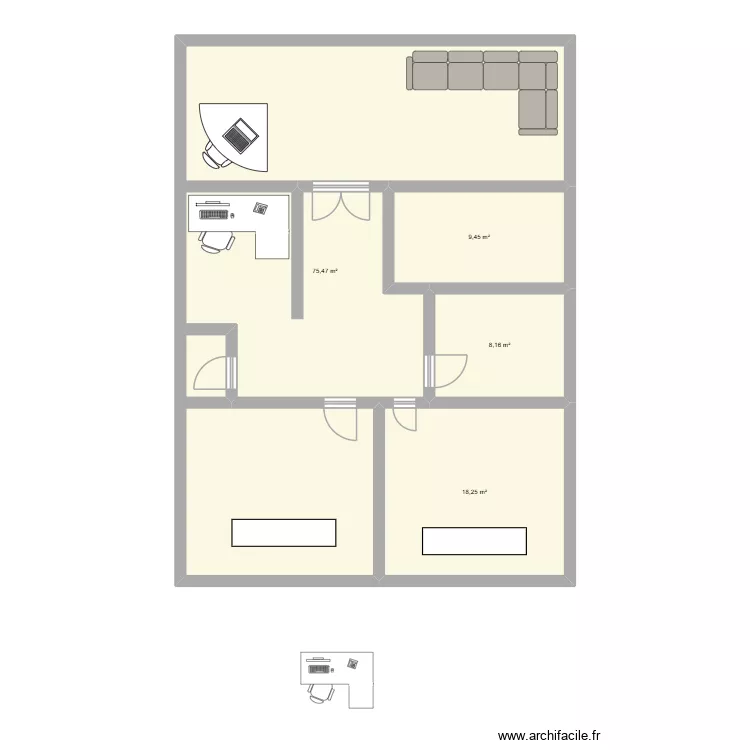 mahmoud. Plan de 4  et 111 m²