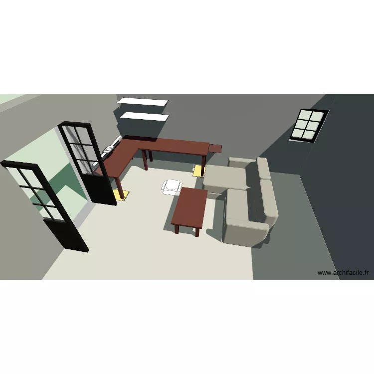 SalonSetUp. Plan de 1 Pièce et 26 m²