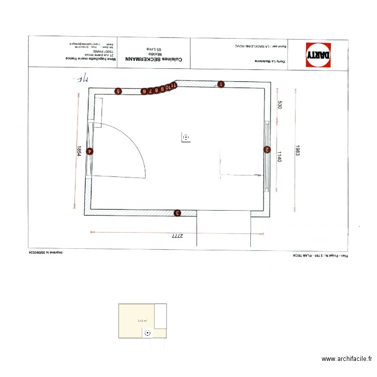 cuisine mf. Plan de 0 pièce et 0 m2