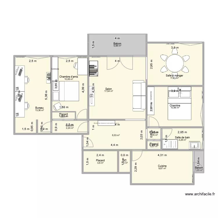 Vienne. Plan de 16  et 102 m²