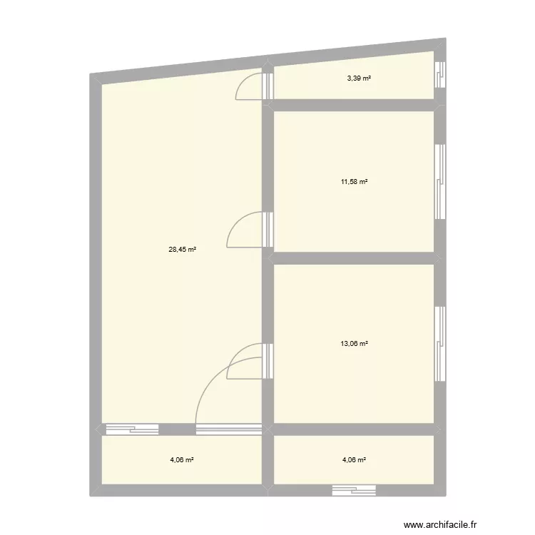 75 1. Plan de 6  et 65 m²