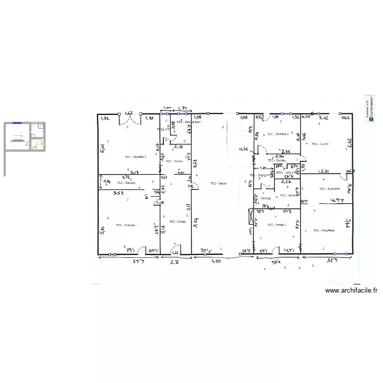 Mont caret ch1 suite + CH2. Plan de 7  et 183 m²