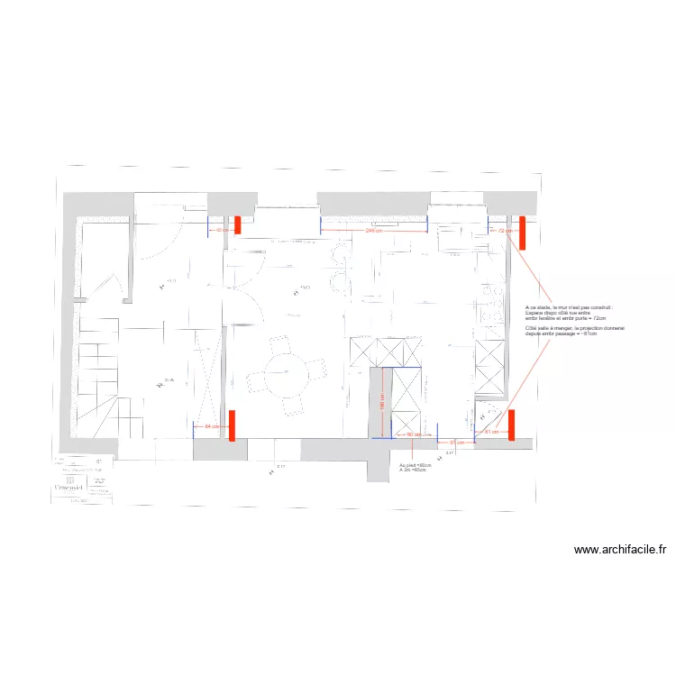 Indications de cotes pour Marion. Plan de 