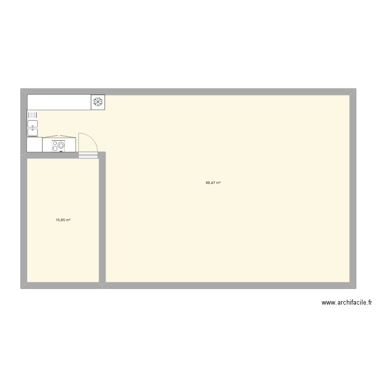 STE COL. Plan de 2 pièces et 104 m2