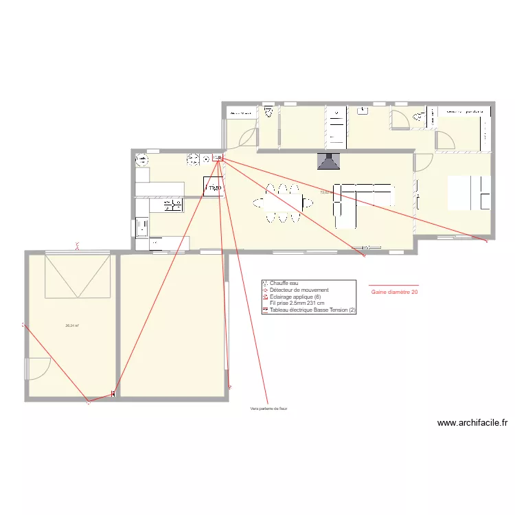 Corse maison &eacute;clairage 4/4 Ext&eacute;rieure. Plan de 