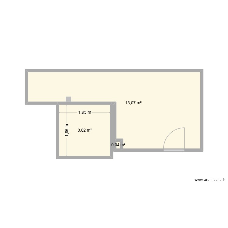 Maison. Plan de 3 pièces et 17 m2