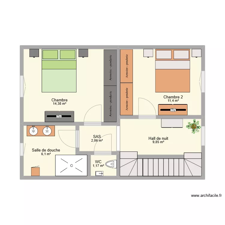 Maison Ougr&eacute;e 1er. Plan de 