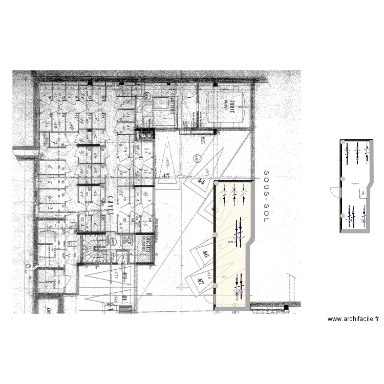SPEDIDAM V2. Plan de 2 pièces et 43 m2